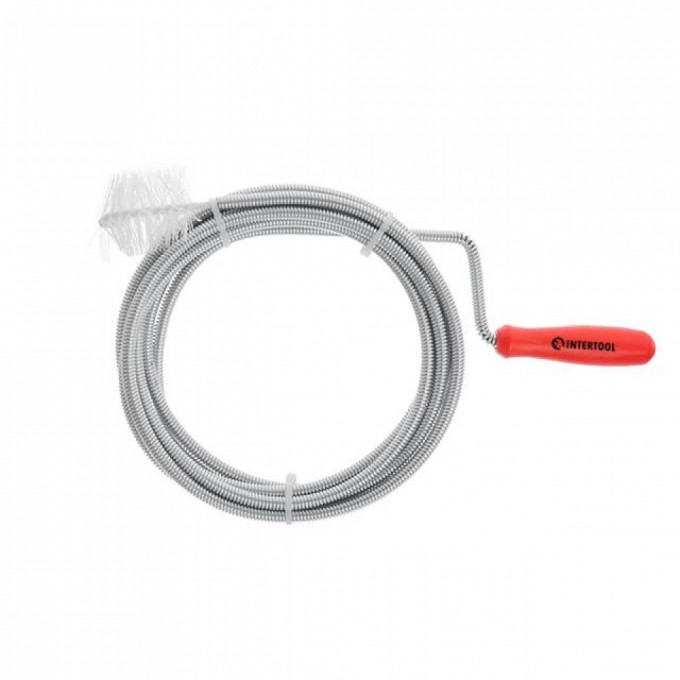 Трос для чищення труб 6мм*3м, накінечник: рифлений дріт INTERTOOL HP-1005