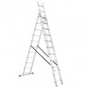Драбина з алюмінію, 3-секційна, універсальна, розкладна, 3*11 сход., 6.7 м INTERTOOL LT-0311