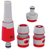 Насадка для поливу з плавним регулюванням потоку води + адаптер з різьбою 1/2", 3/4" і 2 конектора для шланга 1/2"<span> </span> INTERTOOL GE-0029