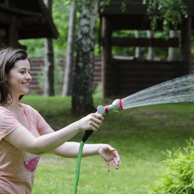Пістолет-розпилювач для поливу 8-ми функціональний (центральний, туман, душ, кутовий, повний, злива, конічний, плаский) + адаптер універсальн