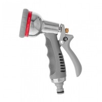 Пістолет-розпилювач для поливу 8-ми функціональний хромований (центральний, туман, душ, кутовий, повний, злива, конічний, плаский). ABS, PP,TPR, Zinc