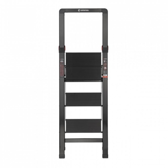 Драбина алюмінієва "Black Slim", 3 сходинки, висота верхньої сходинки 684 мм, 150 кг STORM INTERTOOL LT-5003